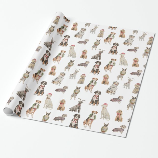 Papier Cadeau Papier d'enlèvement de chiens de vacances (Déroulé)