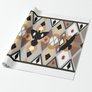 Papier Cadeau Papier d'enlèvement de corbeau amérindien