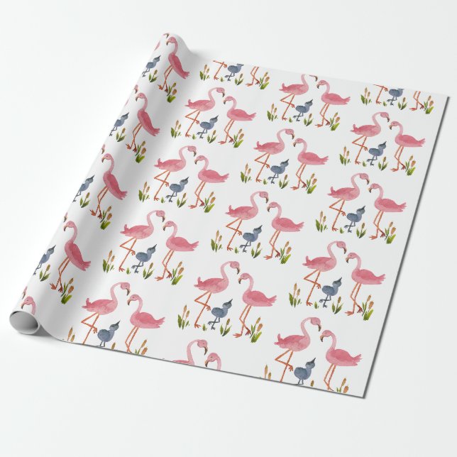 Papier Cadeau Papier d'enlèvement de la cigogne | Baby shower, N (Déroulé)