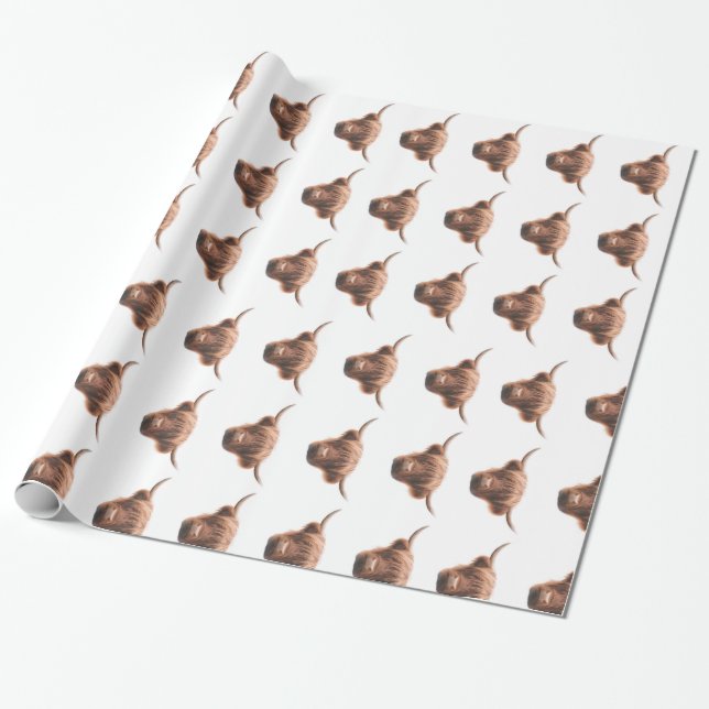 Papier Cadeau Papier d'enlèvement de la vache Highland (Déroulé)