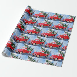Papier Cadeau Papier d'enlèvement de Noël de Camion Rouge