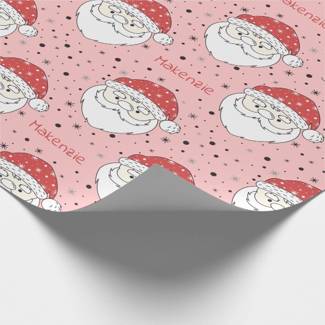 Papier Cadeau Papier d'enlèvement de nom personnalisé père Noël (Coin)