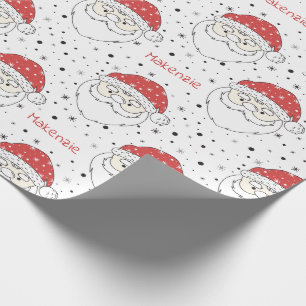 Papier Cadeau Papier d'enlèvement de nom personnalisé père Noël