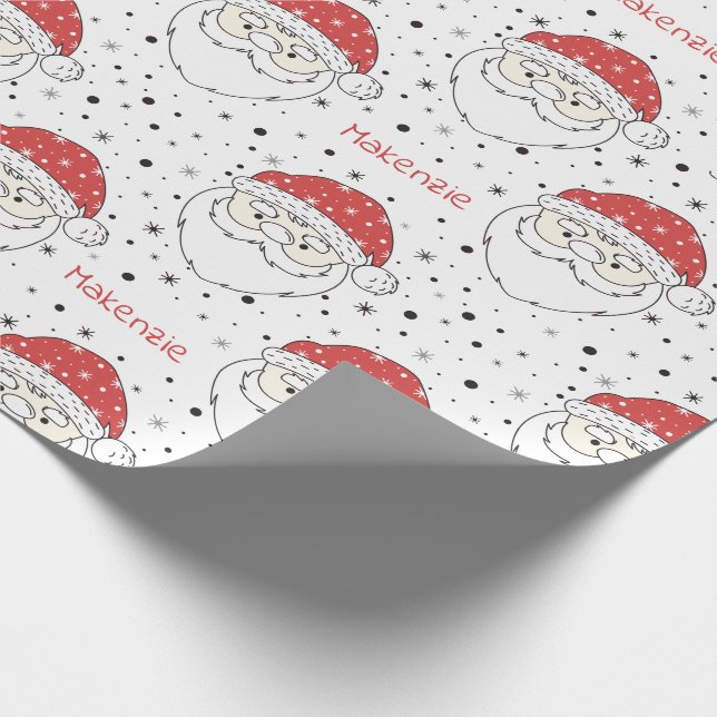 Papier Cadeau Papier d'enlèvement de nom personnalisé père Noël (Coin)