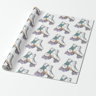 Papier Cadeau Papier d'enlèvement de patins à rouleaux
