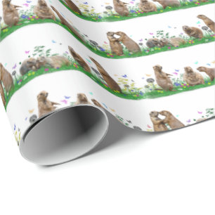 Papier Cadeau Papier d'enlèvement de prés de chien des Prairies 