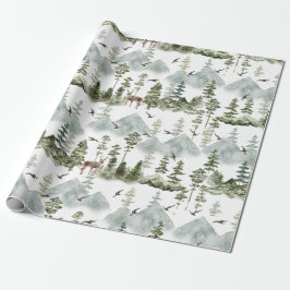 Papier Cadeau Papier d'enlèvement des forêts À feuillage persist