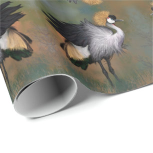Papier Cadeau Papier d'enlèvement d'oiseaux de graine couronnée