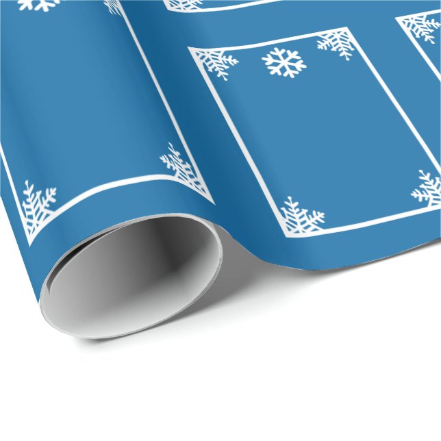 Papier Cadeau Papier d'enneigement de Noël Crystal Snowflake (Coin rond)