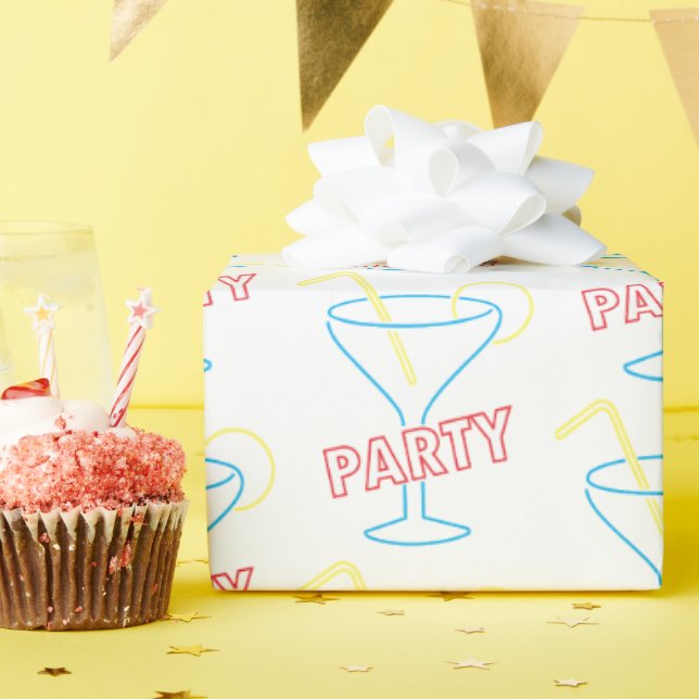 Papier Cadeau Papier d'enrobage à néon (Fête d'anniversaire)