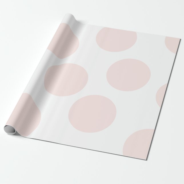 Papier Cadeau Papier d'enrobage à point rose pâle (Déroulé)
