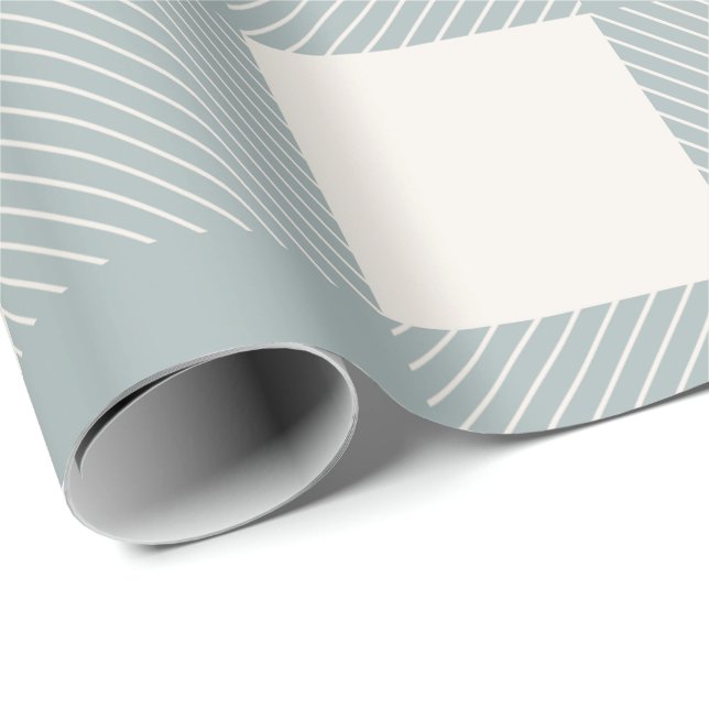 Papier Cadeau Papier d'enrobage blanc blanc bleu (Coin rond)
