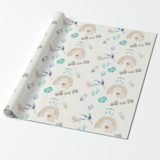 Papier Cadeau Papier d'enrobage de baby shower | Baby Boys
