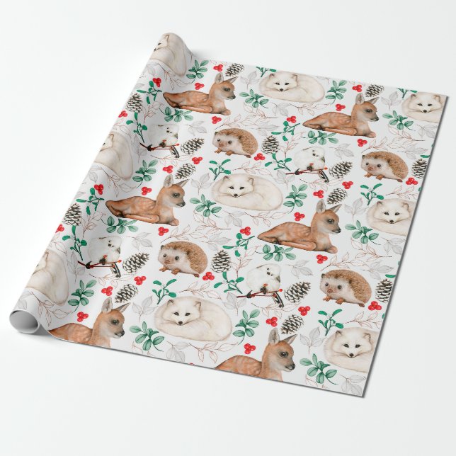 Papier Cadeau Papier d'enrobage de critères forestiers adorables (Déroulé)