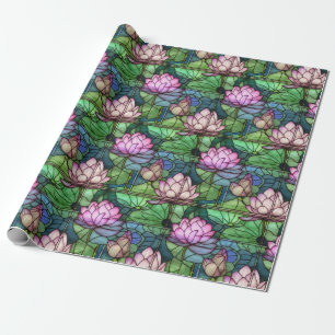 Papier Cadeau Papier d'enrobage de lotus en verre tendu