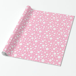 Papier Cadeau Papier d'enrobage de points roses
