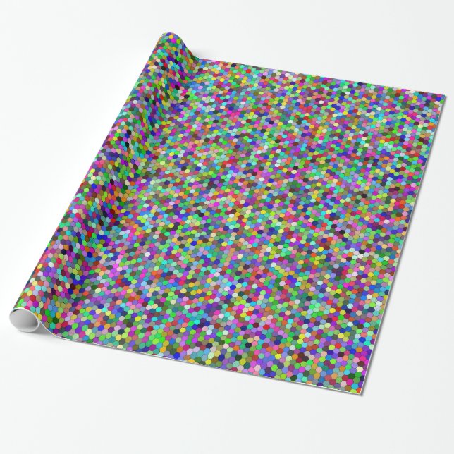 Papier Cadeau Papier d'enrobage Hexagons emballé (Déroulé)