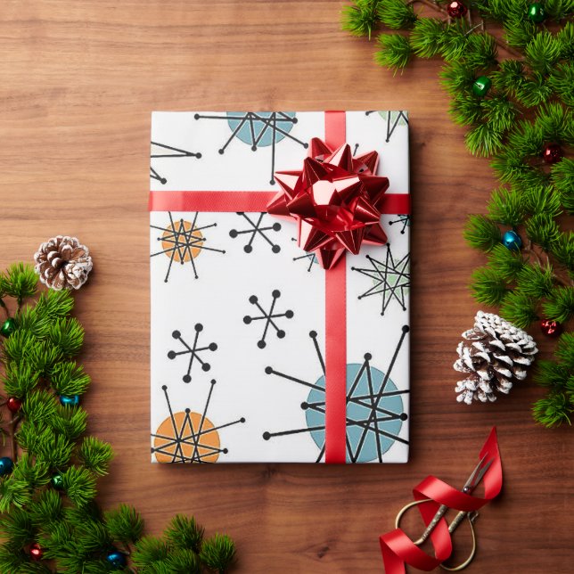 Papier Cadeau Papier d'enrobage Retro Starburst (Cadeau de vacances)