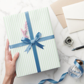 Papier Cadeau Papier d'enveloppement à bandes vert et blanc