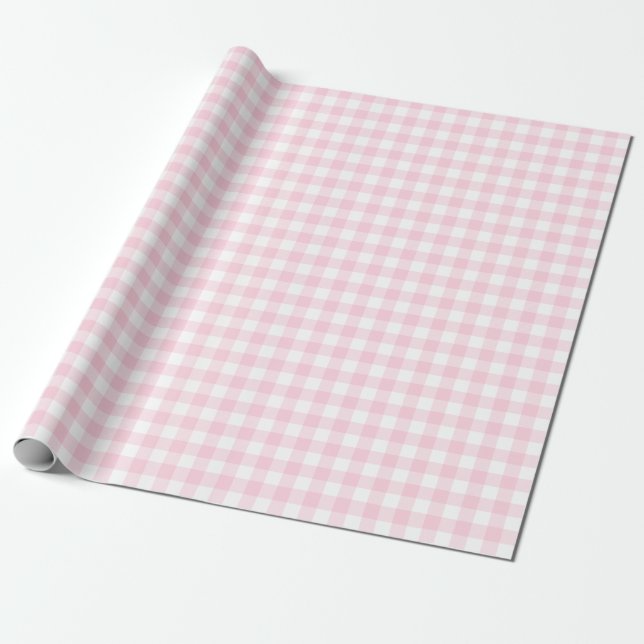 Papier Cadeau Papier d'enveloppement à blanc et rose clair (Déroulé)