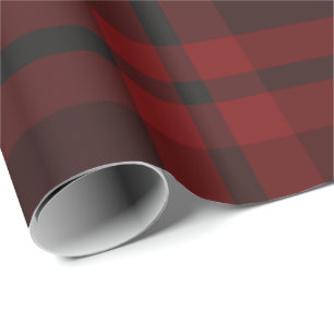 Papier Cadeau Papier d'enveloppement à carreaux rouge foncé 