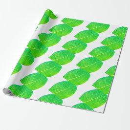 Papier Cadeau Papier d'enveloppement à feuilles vertes riches en