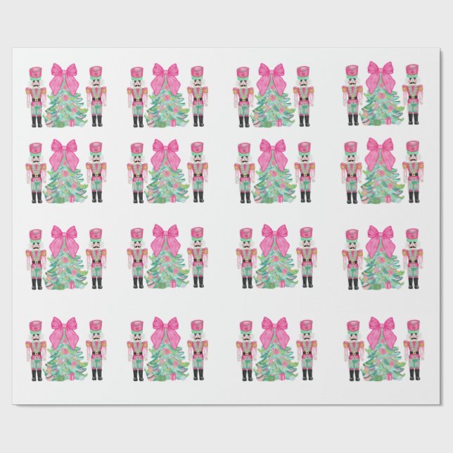 Papier Cadeau Papier d'enveloppement à l'aquarelle de Nutcracker (Plat)