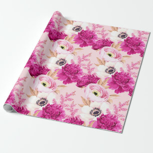 Papier Cadeau Papier d'enveloppement à motif floral