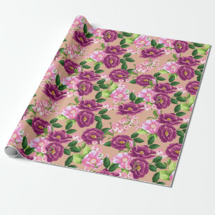 Papier Cadeau Papier d'enveloppement à motif floral