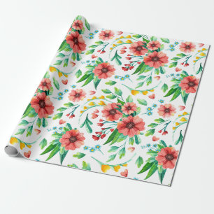 Papier Cadeau Papier d'enveloppement à motif floral