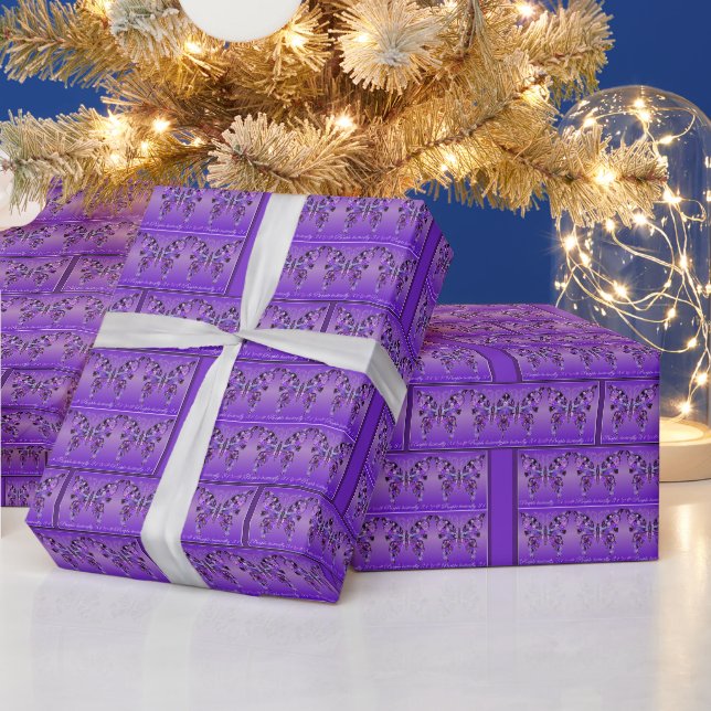 Papier Cadeau Papier d'enveloppement à papillon violet 31 (Vacances)