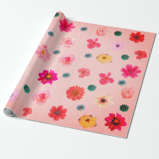 Papier Cadeau Papier d'enveloppement à ressort floral