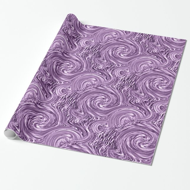 Papier Cadeau Papier d'enveloppement à spirale violet (Déroulé)