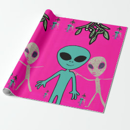 Papier Cadeau Papier d'enveloppement Alien de Noël