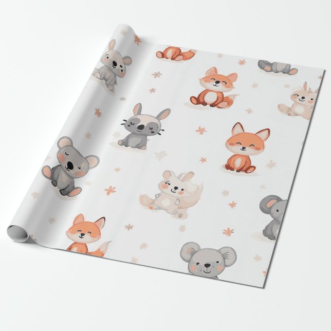Papier Cadeau Papier d'enveloppement animal mou (Déroulé)