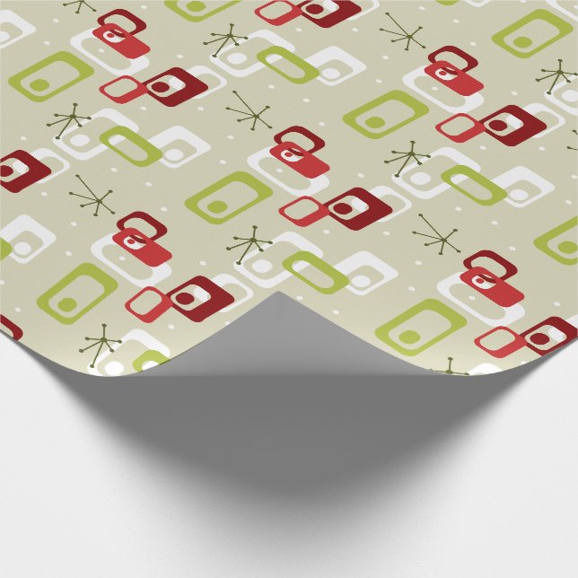 Papier Cadeau Papier d'enveloppement atomique moderne du milieu  (Coin)