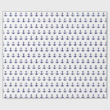 Papier d'enveloppement avec ancrage bleu marine