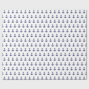 Papier Cadeau Papier d'enveloppement avec ancrage bleu marine