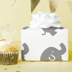 Papier Cadeau Papier d'enveloppement Baby shower Eléphant mignon