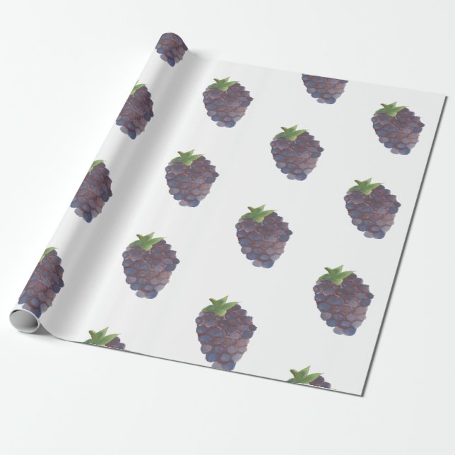 Papier Cadeau Papier d'enveloppement Blackberry d'aquarelle pour (Déroulé)