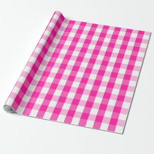 Papier Cadeau Papier d'enveloppement blanc et rose chaud