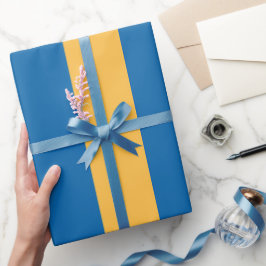 Papier Cadeau Papier d'enveloppement bleu ciel et jaune chaud