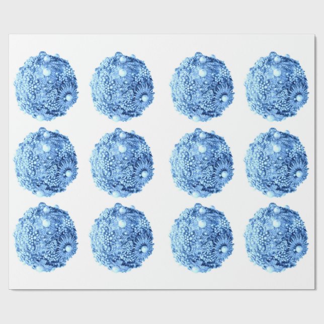 Papier Cadeau Papier d'enveloppement bleu givré (Plat)