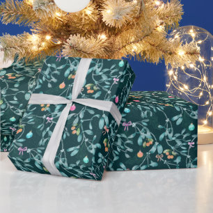 Papier Cadeau Papier d'enveloppement botanique de Noël