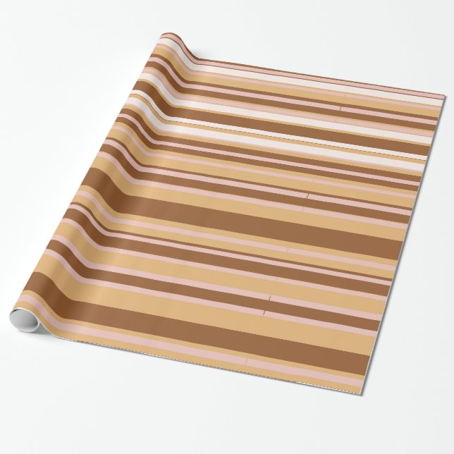 Papier Cadeau Papier d'enveloppement Brown blanc (Déroulé)