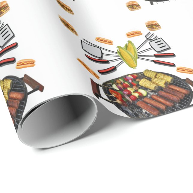Papier Cadeau Papier d'enveloppement cadeau Barbecue (Coin rond)