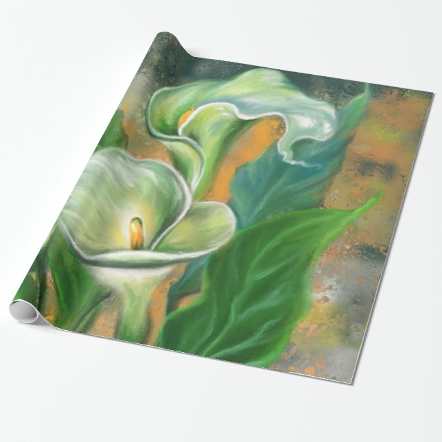 Papier Cadeau Papier d'enveloppement Calla Lilies (Déroulé)