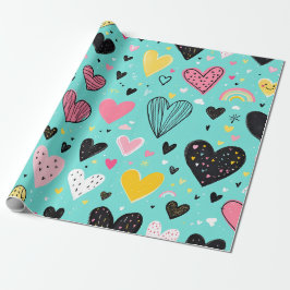 Papier Cadeau Papier d'enveloppement cardiaque