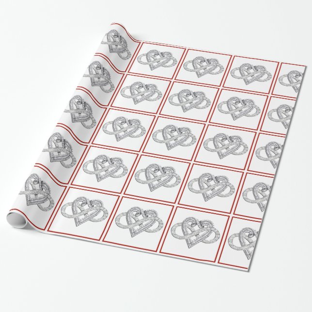 Papier Cadeau Papier d'enveloppement cardiaque infini (Déroulé)