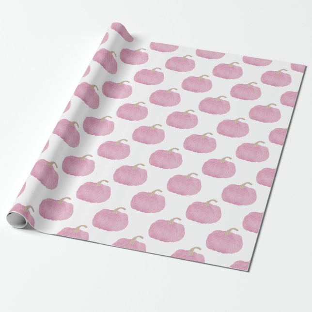 Papier Cadeau Papier d'enveloppement Citrouille rose pâle (Déroulé)